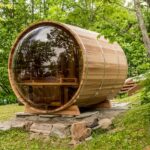 Manufacture Wholesale Barrel Sauna Outdoor Sauna Room Dry Steam Sauna with Panoramic Window