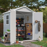6 x 4 FT Resin Outdoor Storage Shed with Floor