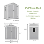 6 x 4 FT Resin Outdoor Storage Shed with Floor - Image 6