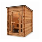 Nova Saunas Outdoor 4 Person Sauna Cabin - Premium Cedar/Hemlock, High-Heat Traditional Sauna, Canadian Hemlock Thermowood / Harvia The Wall SW - Image 2