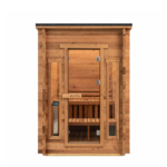 Nova Saunas Outdoor 4 Person Sauna Cabin - Premium Cedar/Hemlock, High-Heat Traditional Sauna, Canadian Hemlock Thermowood / Harvia The Wall SW