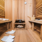 6 Person Outdoor Sauna with Hot Tub Canadian Hemlock Wood Traditional Steam Sauna with Jacuzzi for Resort - Image 4