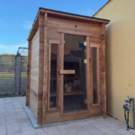 Nova Saunas Outdoor 4 Person Sauna Cabin - Premium Cedar/Hemlock, High-Heat Traditional Sauna, Canadian Hemlock Thermowood / Harvia The Wall SW - Image 5