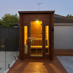 Nova Saunas Outdoor 4 Person Sauna Cabin - Premium Cedar/Hemlock, High-Heat Traditional Sauna, Canadian Hemlock Thermowood / Harvia The Wall SW - Image 4