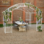Early Settler Versailles Gazebo Antique White With Light Grey Canopy New Brushed Finish