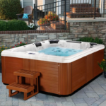 Modern Outdoor Spa 6 Persons Acrylic Swim Spa with 68 Jets Whirlpool Hot Tub