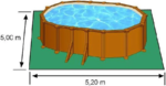 GRE Pacific Oval Steel Swimming Pool with Wood-Effect Finish - Dimensions - Image 8
