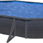 Gre Louko Oval Anthracite Grey Steel Pool 6.34 x 3.99 x 1.22 m
