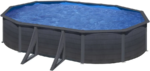 Gre Louko Oval Anthracite Grey Steel Pool 6.34 x 3.99 x 1.22 m