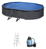Gre Louko Oval Anthracite Grey Steel Pool 6.34 x 3.99 x 1.22 m - Image 9