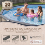 Blue Wave Riviera Round 54-in Deep 8-in Top Rail Metal Wall Swimming Pool Package - Image 8