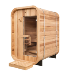 Garden Red Cedar Barrel Sauna Room Outdoor Barrel Cube Dry Steam Sauna Room For 2/4/6 Persons