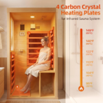Nordivale 1-Person Low EMF Canadian Hemlock Indoor Infrared Sauna - Image 3