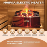 Outdoor Barrel Steam Sauna, 1-2 Person Spruce Wood Sauna Room, 4.5KW Harvia Electric Heater, Asphalt Shingle Roof - Image 11