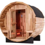 Outdoor Wooden Barrel Sauna Steam Room for Home & Garden | Finnish Wet Steam Bath | 4-6 Person Custom Log Sauna Cabin - Image 3