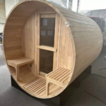 Outdoor Wooden Barrel Sauna Steam Room for Home & Garden | Finnish Wet Steam Bath | 4-6 Person Custom Log Sauna Cabin - Image 4