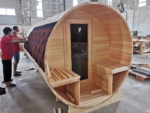 Outdoor Wooden Barrel Sauna Steam Room for Home & Garden | Finnish Wet Steam Bath | 4-6 Person Custom Log Sauna Cabin - Image 2
