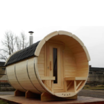 Sauna panoramic Finnish red cedar sauna Outdoor 6-person traditional barrel