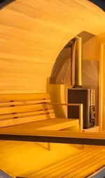 Sauna panoramic Finnish red cedar sauna Outdoor 6-person traditional barrel - Image 3