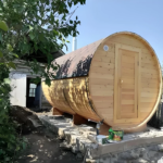 Electric Outdoor Solid Wood Barrel Sauna Room with Wet Steam for Villa Relaxation - Image 6