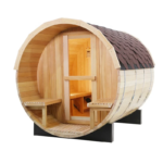 Hemlock Wooden Dry Steam Outdoor Barrel Sauna Room with Computer Control Panel for Sale