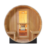 Hemlock Wooden Dry Steam Outdoor Barrel Sauna Room with Computer Control Panel for Sale - Image 3
