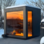 Custom 4-6 People Outdoor Traditional Barrel Wood Burning Stove Panoramic Steam Sauna Room