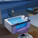 Modern Whirlpool Massage Spa Tubs CE 2 Person Jacuzzier with Glass Window for Bathroom Bathtub