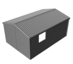 6.0m x 6.0m Double Garage lock up Steel Car Parking Storage with 2 Roller Door, Black - Image 2