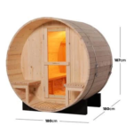Luola 2 Person Outdoor Barrel Sauna - Image 4