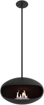 Cocoon Aeris Hanging Fireplace, Black Shell / Stainless Steel Hanging System - Image 8