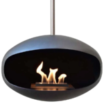 Cocoon Aeris Hanging Fireplace, Black Shell / Stainless Steel Hanging System - Image 6