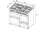 Artusi AFGR1047B 100cm Dual Fuel Freestanding Stove - Image 6