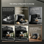 20 Bar Pressure Espresso Coffee Machine 20s Fast Heat Auto Extraction Milk Frother - Image 4