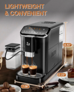 20 Bar Fully Automatic Espresso Machine With Grinder Milk Frother - Image 2