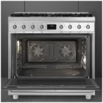 Smeg Classic 90cm Dual Fuel Freestanding Cooker Stainless Steel cs9gmxa2 - Image 4