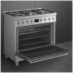 Smeg Classic 90cm Dual Fuel Freestanding Cooker Stainless Steel cs9gmxa2 - Image 2