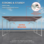 Carport 6m x 6m Vehicle Shelter Skillion Steel Double Carport plus - Image 3
