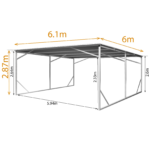 Carport 6m x 6m Vehicle Shelter Skillion Steel Double Carport plus - Image 12