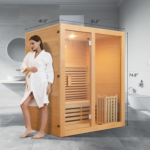 ZONEMEL Traditional Wooden Steam Sauna Room, 2 Person Canadian Hemlock Luxurious Indoor Sauna with 3.5 KW Harvia Stove Heater - Image 2