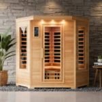 Taavi 4 Person Corner Carbon Fibre Far Infrared Home Sauna - Image 2