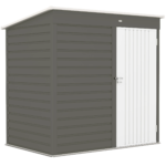 6' X 4' Metal Garden Shed, Tool Shed W/Lockable Door, Light Gray