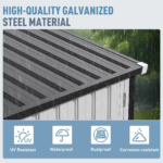 VIWAT 10x12~12x14 FT Outdoor Metal Storage Shed with Window, Lockable Garden Tool Shed - Image 2