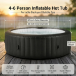 Inflatable Hot Tub for 4-6 Person with 130 Air Jets, Durable PVC Blow Up Hot Tub with 104°F Built-in Heating System - Image 5