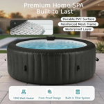 Inflatable Hot Tub for 4-6 Person with 130 Air Jets, Durable PVC Blow Up Hot Tub with 104°F Built-in Heating System - Image 4