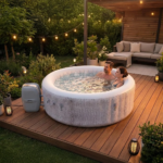 Inflatable Hot Tub 2 to 4 Person Portable Outdoor Spa with 120 AirJets Round Energy Efficient - Image 2