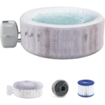 Inflatable Hot Tub 2 to 4 Person Portable Outdoor Spa with 120 AirJets Round Energy Efficient