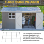 12x10FT Metal Outdoor Storage Shed Heavy Duty Waterproof - Image 5