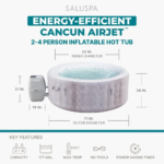 Inflatable Hot Tub 2 to 4 Person Portable Outdoor Spa with 120 AirJets Round Energy Efficient - Image 4