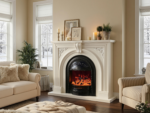 Stanley Electric Heater Fireplace with LED Optical Artificial Flame-Cream/Black-130CM Cream - Image 2